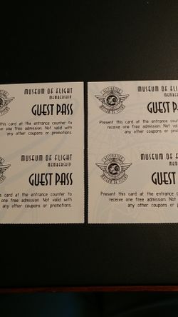 4 Museum of Flight Guest Passes