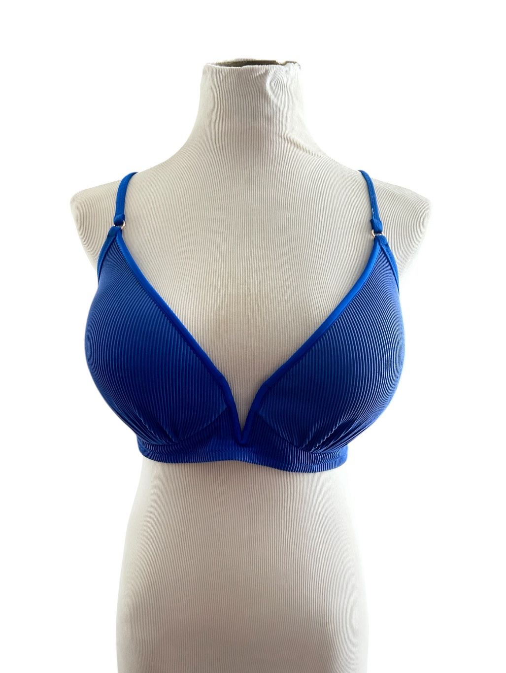 36D Padded With Wire Blue Bikini Adjustable Back Top