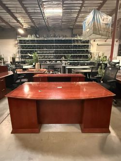 Executive desk with credenza