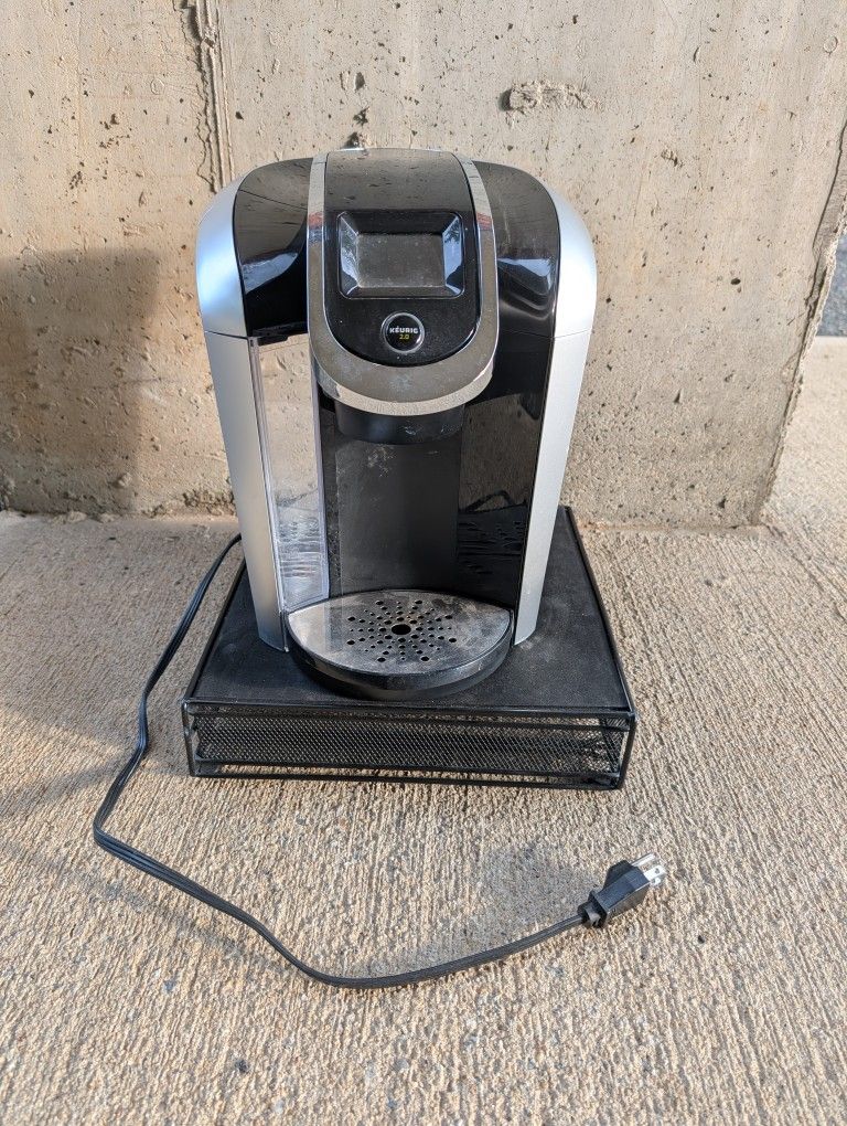 KEURIG 2.0 Coffee Machine Maker Single Serve Black With KCup Storage Drawer Stand Holder Mesh Metal