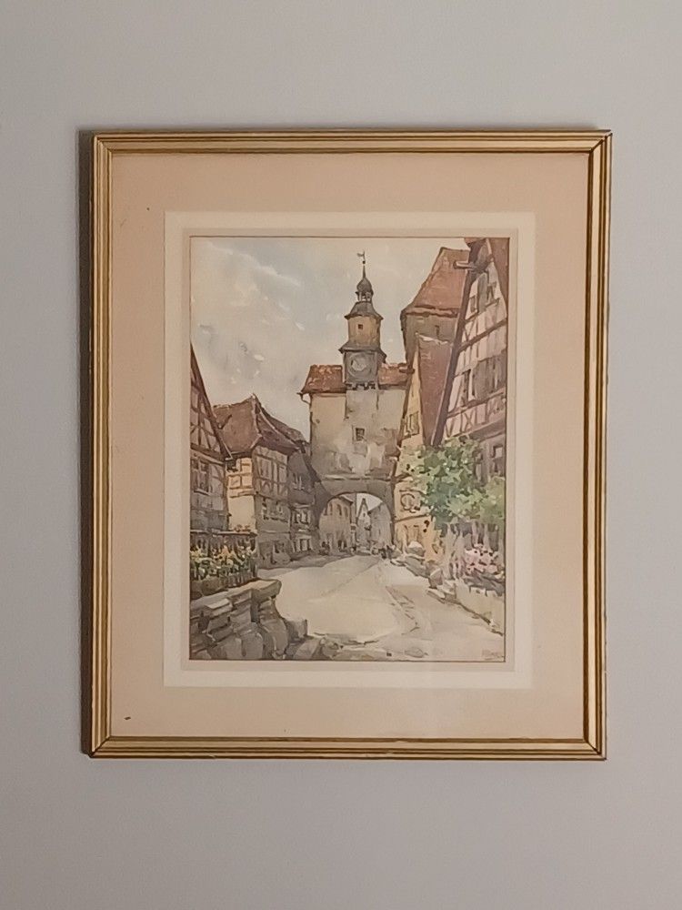 Signed Watercolor Litho by A.Marc ~Nicolas Markovitch (early 1900's, Serbian-French)