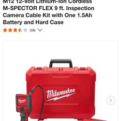Milwaukee M12 12-Volt Lithium-lon Cordless M-SPECTOR FLEX 9 ft. Inspection Camera Cable Kit with One 1.5Ah Battery and Hard Case
