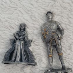 2 Antique Gordam Pewder Chess Pieces