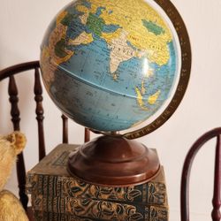 Vintage Metal World Globe 1960s 