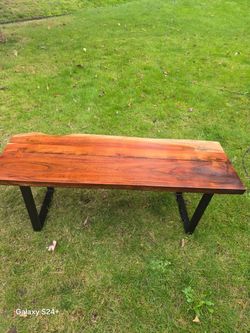Solid wood bench