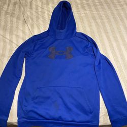 Under Armour Fleece Hoodie Comfortable Fit Royal Blue Pullover Hoodie Sport Sports 