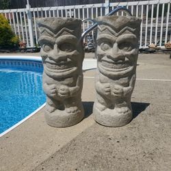 2........18inch concrete whole body tikis 