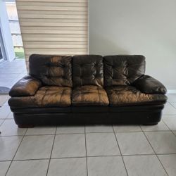 Free Real Leather couch set 