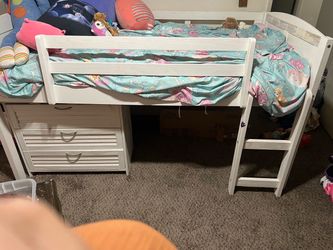 Twin Loft Bed, little girls mermaid bedroom decor