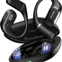 Open Ear Headphones,Earbuds with Ergonomic Earhook,Bluetooth Headphones 5.4 with Smart Digital Display,40H Playtime,IPX6 Waterproof,Touch Control Air 