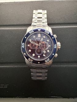 Invicta Pro Diver 0070 Men Blue Dial Chronograph Stainless Steel Watch 48mm 200M