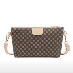 Classic Print Shoulder Bag, Women's Casual PU Crossbody Bag