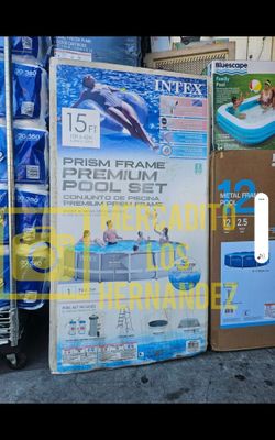 Intex 15ft x 42in Swimming Pool +Metal/Prism/Frame❗️PREMIUM 26723EH