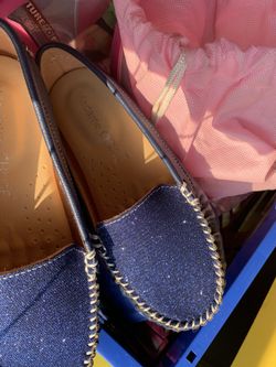 Madame Cole Navy Sparkle Shoe Leather
