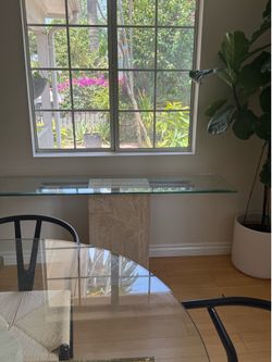 Travertine Console Table