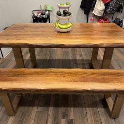 World Market Dining Table And Bench Combo