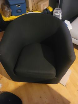 Black Tub Chair with Cushion Seat