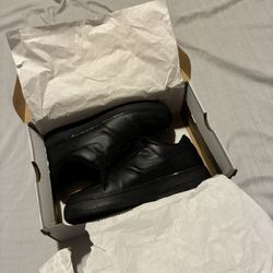 I have a sneaker here at my house, it has been worn three times and its size is 8.5 He's a black air force.