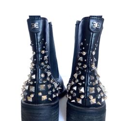 Sam Edelman | Black |  Leather | Studded | Chelsea Dover | Booties | Size 6