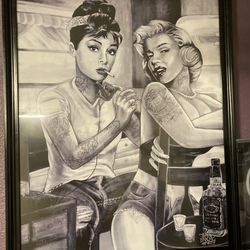 Marilyn Monroe and Audrey Hepburn Framed Picture