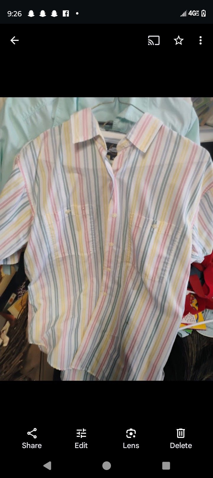 Women's Lee Short Sleeve Button Up Shirt Size Small