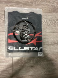 Hellstar Men's Black Graphic Logo Crew Neck Short Sleeve T-Shirt Size M