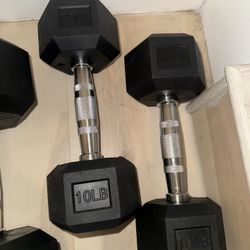 Pair dumbbells, 10, 15, 20, 25 lb. NEW