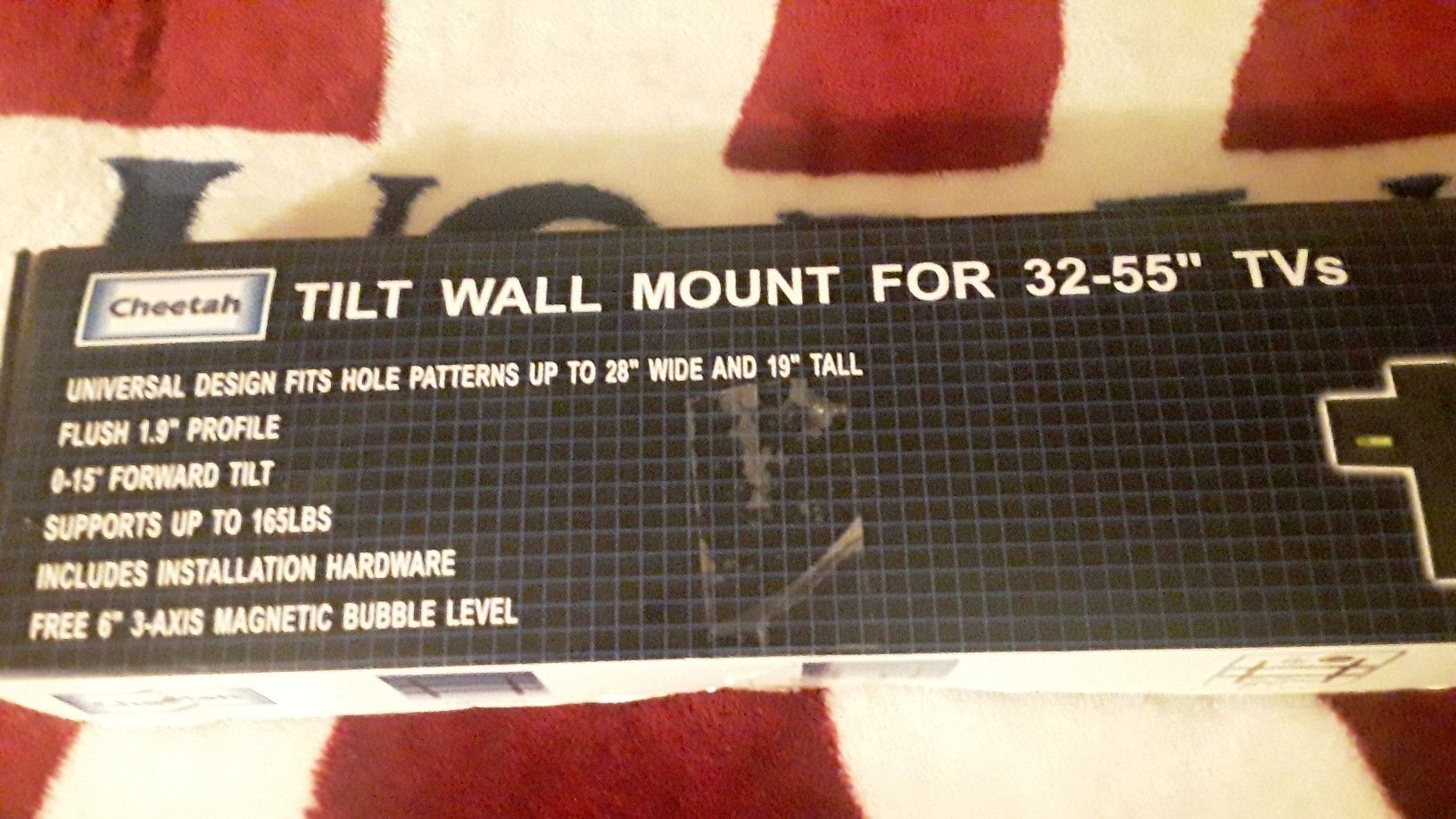 Cheetah tv wall mount for 32-55 tv's 165 lbs