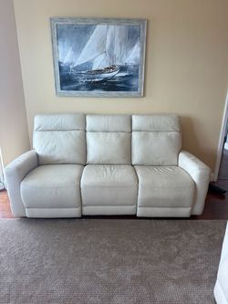 Natuzzi Power Reclining Leather Couch