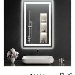 24"x36" LED Bathroom Mirror with Lights, Dimmable, Anti-Fog, Lighted Bathroom Vanity Mirror for Wall, Backlit + Front Lit, Memory Function, Shatter-Pr
