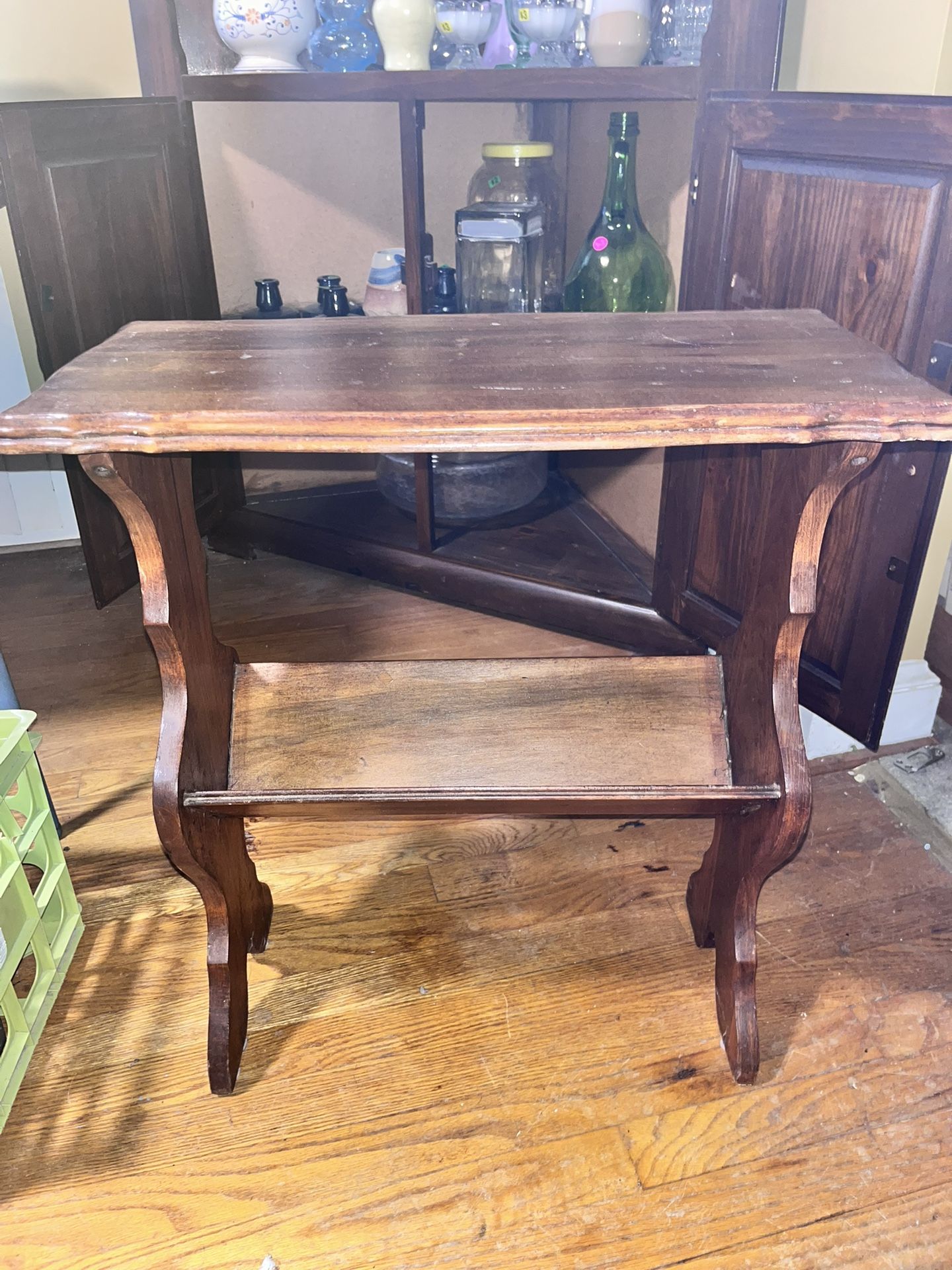Antique vintage pine wood book rack