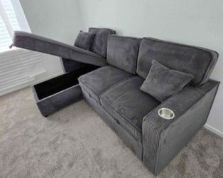✅️✅️Gray  Convertible Sectional W/ Cup Holder & W/ USB Port✅️✅️