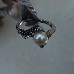 Sterling Silver With Real Pear Ring