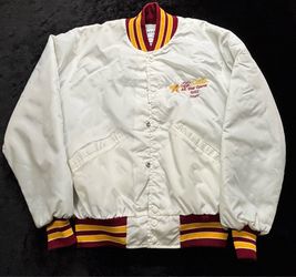 Men Large Vintage Football League All Star Game 1992 Satin Snap Button Jacket