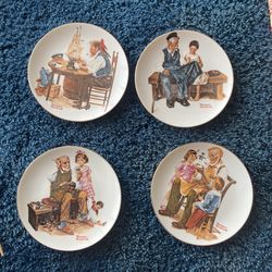 Norman Rockwell Plate Set Of 4