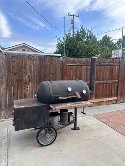 Custom  Offset BBQ Smoker on Wheels