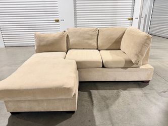 Beige Sectional Sofa with Chaise
