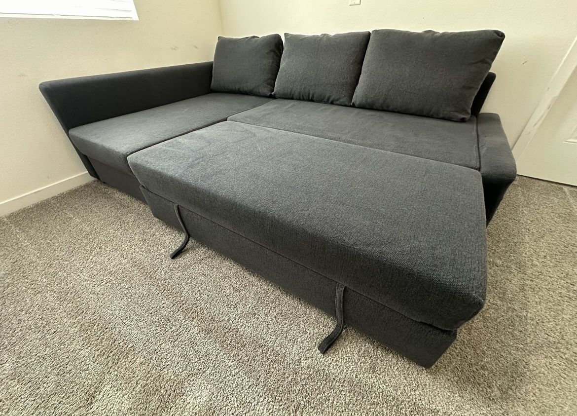 *Free Delivery* Gray IKEA Sectional Pullout Bed Couch