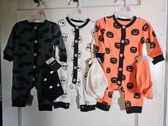 3  0/3m Halloween Baby Onesies