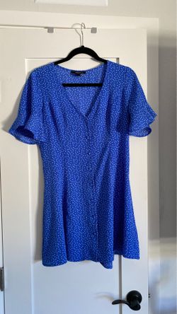 Blue polka dot mini dress