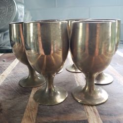 Vintage Leonard EPNS Silverplated Shot Glass Set Of 6