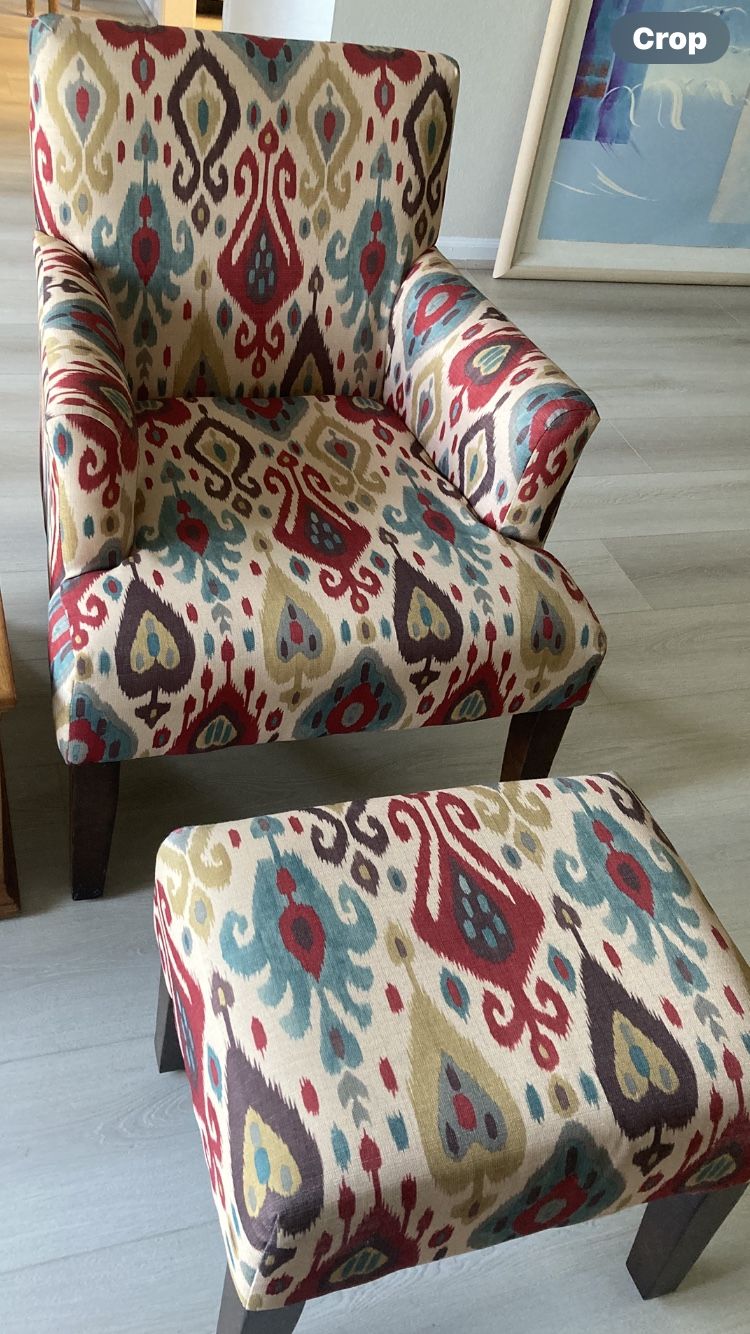 Beautiful chair with matching ottoman