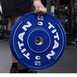 Titan Fitness 45lb EZ Grip Bumper Plates