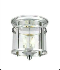 12.25 in. 3-Light Polished Chrome Flush Mount Ceiling Light