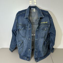 Roca Wear Men's Blue Cotton Jean Jacket Button Down XL, Preowned