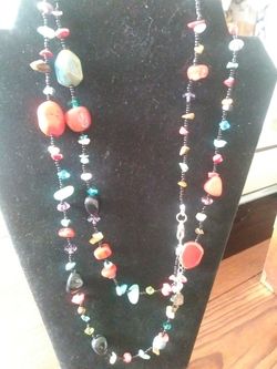 Long necklace with turquoise