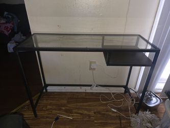 Glass metal desk