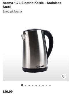 Aroma 1.7L Electric Kettle - Stainless Steel
