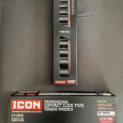 Torque Wrench 3/8"/ Impact Socket Set 3/8" Drive 