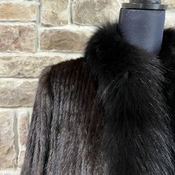 Blackglama Mink Coat With Fox Trim